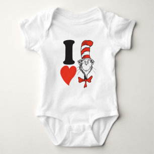 Dr. Seuss Valentine   I Heart Cat in the Hat Baby Bodysuit
