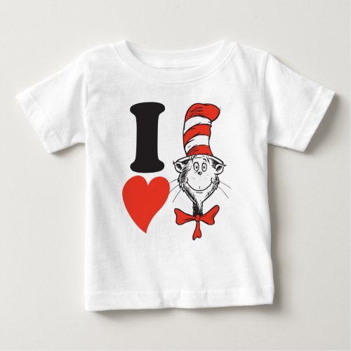 Dr Seuss Valentine  I Heart Cat in the Hat Baby T_Shirt