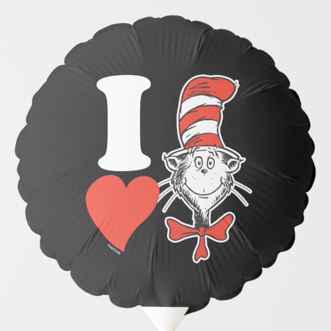 Dr. Seuss Valentine | I Heart Cat in the Hat Balloon (Front)