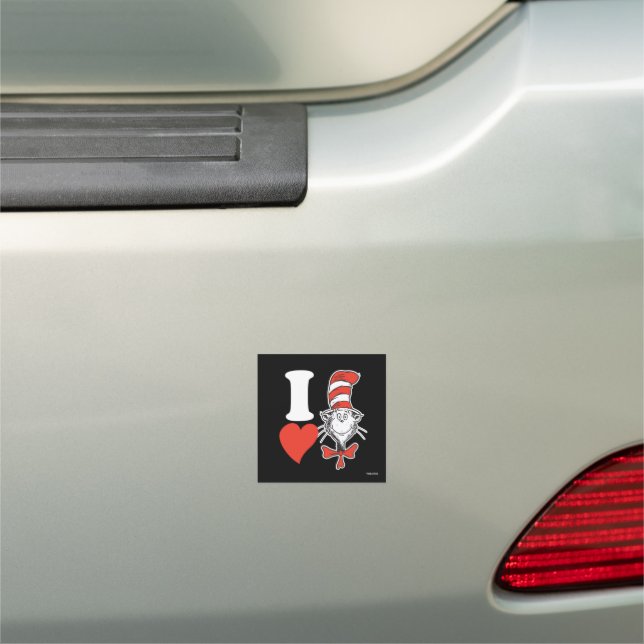 Dr. Seuss Valentine | I Heart Cat in the Hat Car Magnet (In Situ)