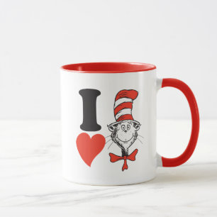 Dr. Seuss Valentine   I Heart Cat in the Hat Mug