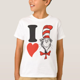 Dr. Seuss Valentine   I Heart Cat in the Hat T-Shirt