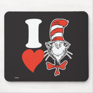 Dr. Seuss Valentine   I Heart the Cat in the Hat Mouse Pad