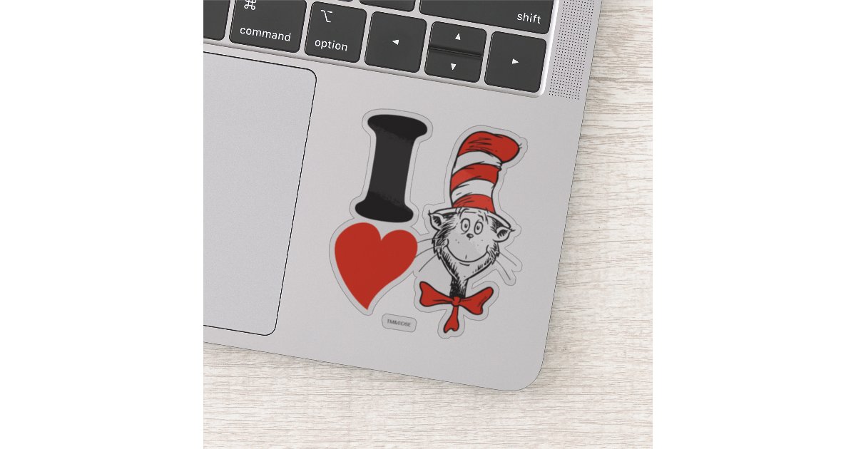Dr Seuss Valentine I Heart The Cat In The Hat Sticker Zazzle Com