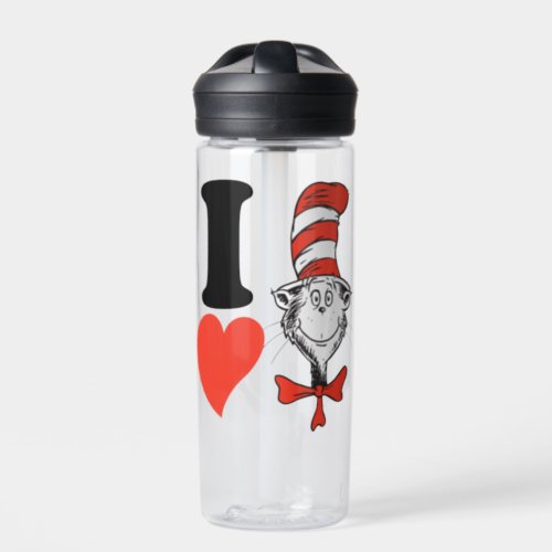 Dr Seuss Valentine  I Heart The Cat in the Hat Water Bottle