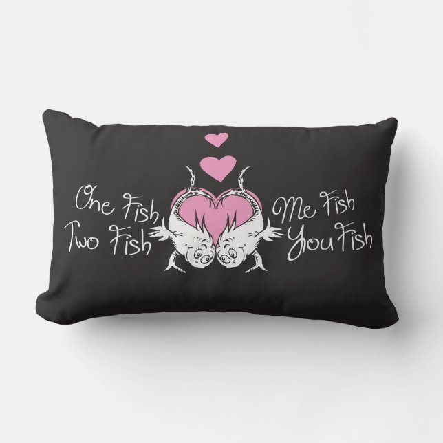 Dr. Seuss Valentine | One Fish Two Fish Lumbar Pillow (Front)