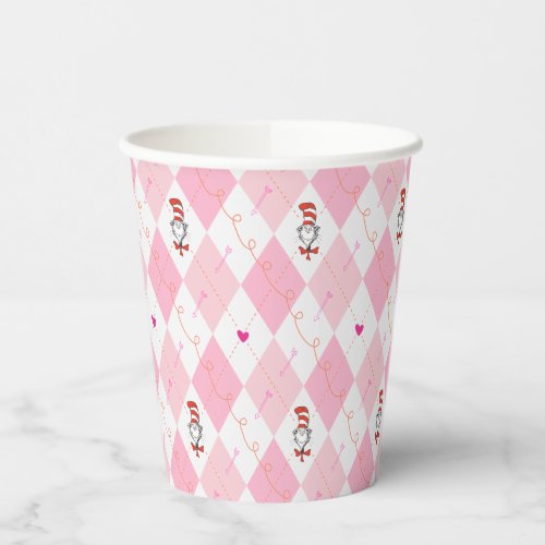 Dr Seuss Valentine  Pink Argyle The Cat in the H Paper Cups