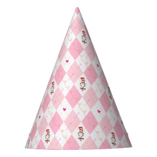 Dr. Seuss Valentine Pink Argyle The Cat in the H Party Hat