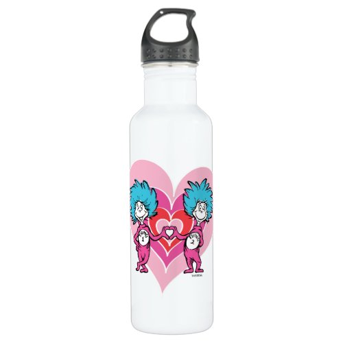 Dr Seuss Valentine  Thing 1 Thing 2 Water Bottle