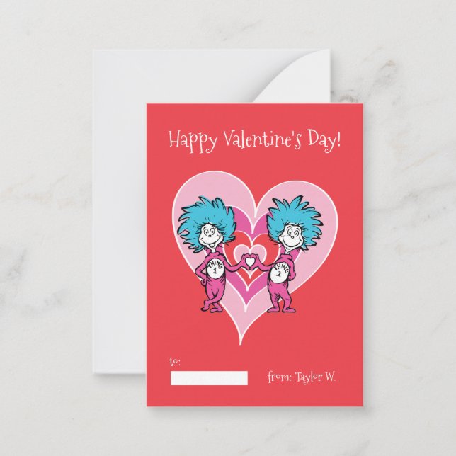 Dr. Seuss Valentine | Thing One Thing Two Card (Front)