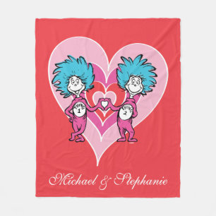 Dr. Seuss Valentine Thing One Thing Two Fleece Blanket