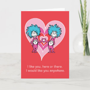 Dr. Seuss Valentine Thing One Thing Two Holiday Card