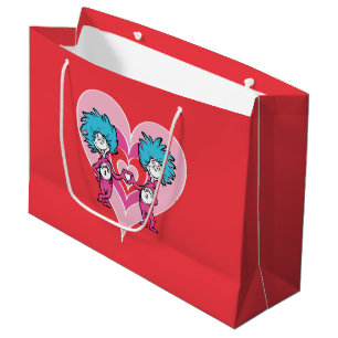 Dr. Seuss Valentine Thing One Thing Two Large Gift Bag