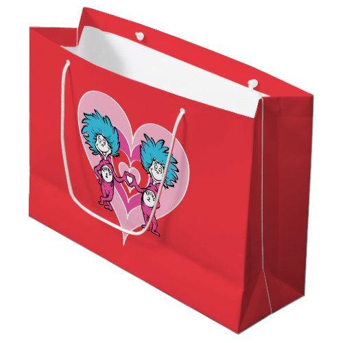 Dr Seuss Valentine  Thing One Thing Two Large Gift Bag