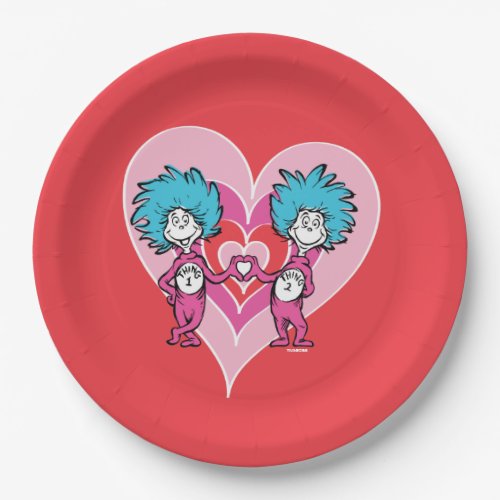 Dr Seuss Valentine  Thing One Thing Two Paper Plates