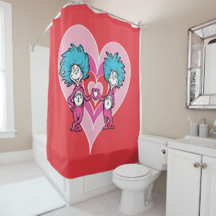 Dr. Seuss Valentine   Thing One Thing Two Shower Curtain