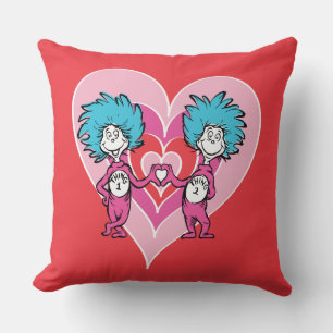 Dr. Seuss Valentine Thing One Thing Two Throw Pillow