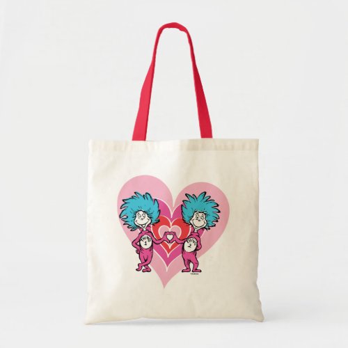 Dr Seuss Valentine  Thing One Thing Two Tote Bag