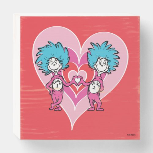 Dr Seuss Valentine  Thing One Thing Two Wooden Box Sign