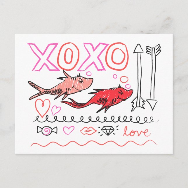 Dr. Seuss Valentine | XOXO Design Holiday Postcard (Front)