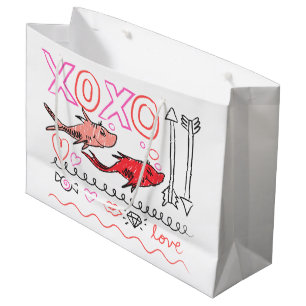 Dr. Seuss Valentine XOXO Design Large Gift Bag
