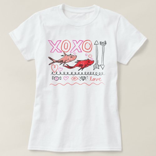Dr Seuss Valentine  XOXO Design T_Shirt
