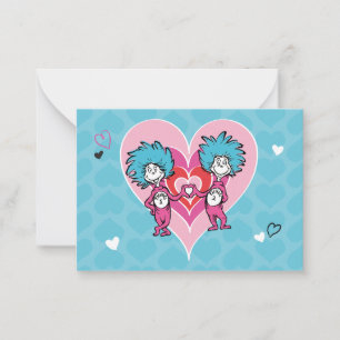 Dr. Seuss Valentine's Day Thing 1 & Thing 2 Note Card