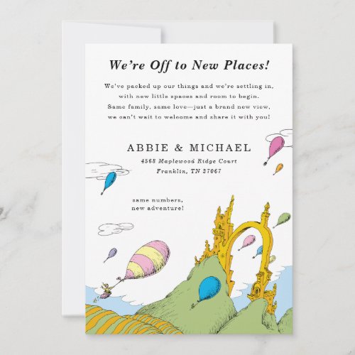 Dr. Seuss - We're Off to New Places! We've Moved Invitation