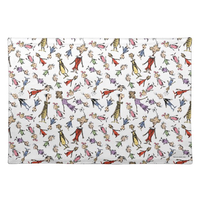 Dr. Seuss Whoville Characters Festive Pattern Cloth Placemat (Front)