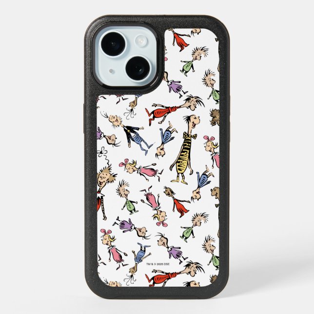 Dr. Seuss Whoville Characters Festive Pattern iPhone 15 Case (Back)