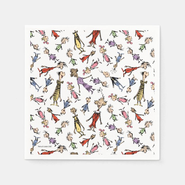 Dr. Seuss Whoville Characters Festive Pattern Napkins (Front)