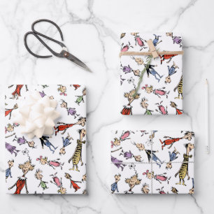 Dr. Seuss Whoville Characters Festive Pattern Wrapping Paper Sheets