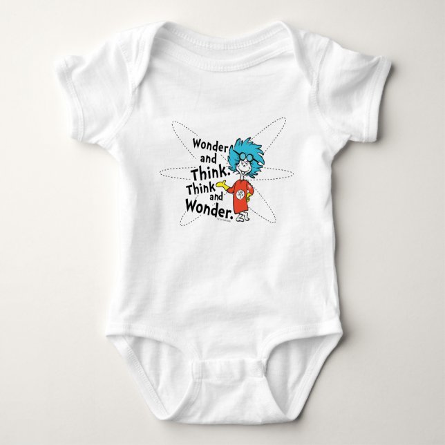 Dr. Seuss | Wonder and Think. Think and Wonder. Baby Bodysuit (Front)