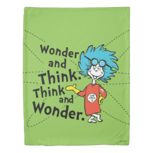 Dr. Seuss Wonder and Think. Think and Wonder. Duvet Cover