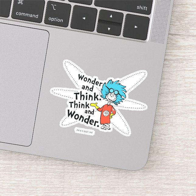 Dr. Seuss | Wonder and Think. Think and Wonder. Sticker (Detail)