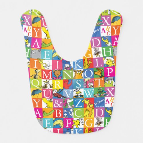 Dr Seusss ABC Colorful Block Letter Pattern Baby Bib