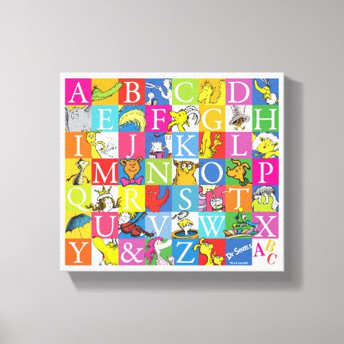 Dr Seusss ABC Colorful Block Letter Pattern Canvas Print