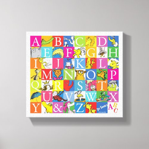 Dr Seusss ABC Colorful Block Letter Pattern Canvas Print