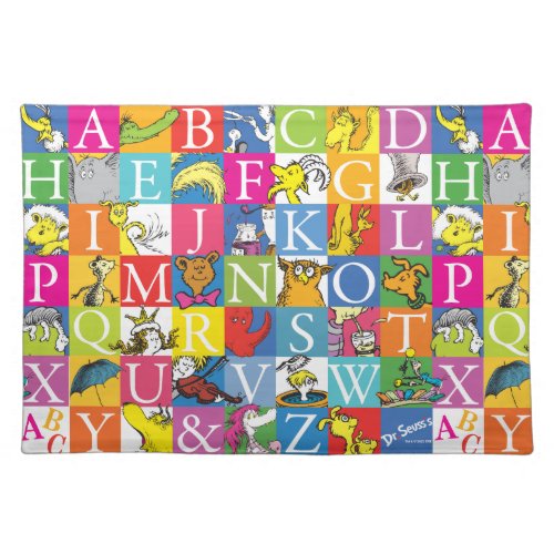 Dr Seusss ABC Colorful Block Letter Pattern Cloth Placemat