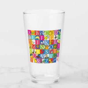 Dr. Seuss's ABC Colorful Block Letter Pattern Glass