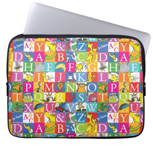 Dr Seusss ABC Colorful Block Letter Pattern Laptop Sleeve