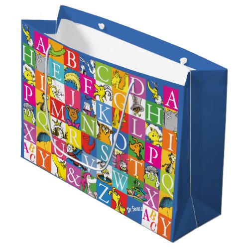 Dr Seusss ABC Colorful Block Letter Pattern Large Gift Bag