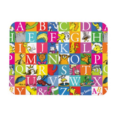 Dr Seusss ABC Colorful Block Letter Pattern Magnet