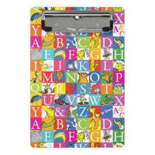 Dr. Seuss's ABC Colorful Block Letter Pattern Mini Clipboard