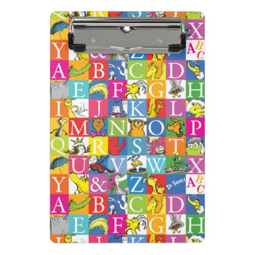 Dr Seusss ABC Colorful Block Letter Pattern Mini Clipboard