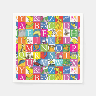 Dr. Seuss's ABC Colorful Block Letter Pattern Napkins