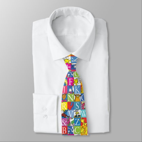 Dr Seusss ABC Colorful Block Letter Pattern Neck Tie