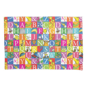 Dr. Seuss's ABC Colorful Block Letter Pattern Pillowcase