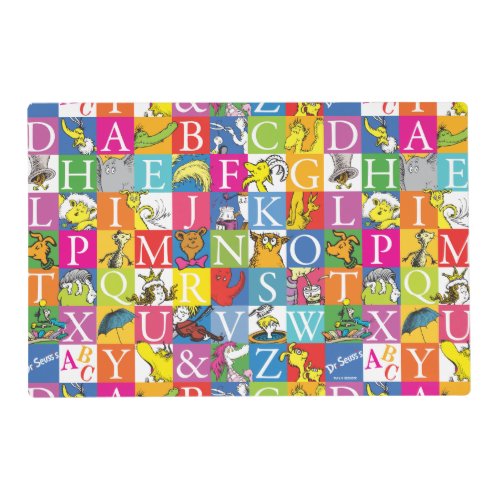 Dr Seusss ABC Colorful Block Letter Pattern Placemat