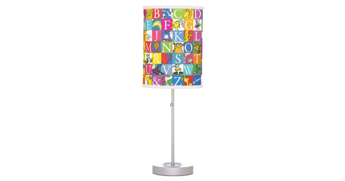 Dr Seuss S Abc Colorful Block Letter Pattern Table Lamp Zazzle Com